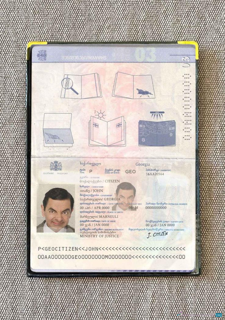 Download Georgia passport photo look Photoshop template